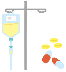 点滴と薬のイラスト