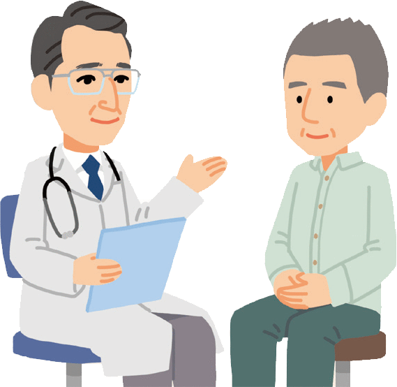 説明する医師と話を聴く患者さん