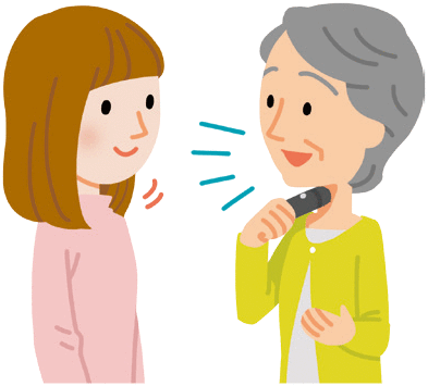 発声をする女性のイラスト