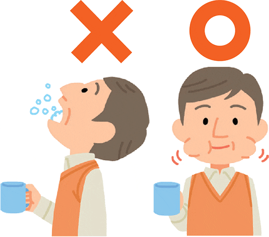 うがいをする患者さん