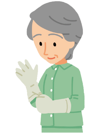 熱いものや冷たいものに直接触れないようにする患者さん