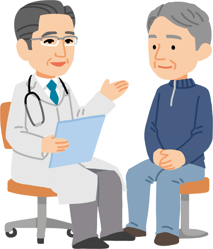 説明する医師と話を聴く患者さん