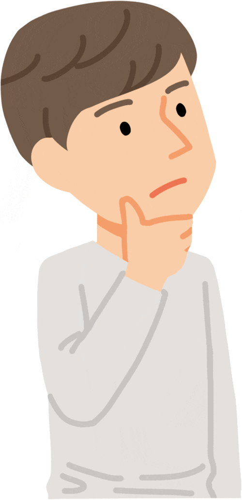考える男性患者さんのイラスト
