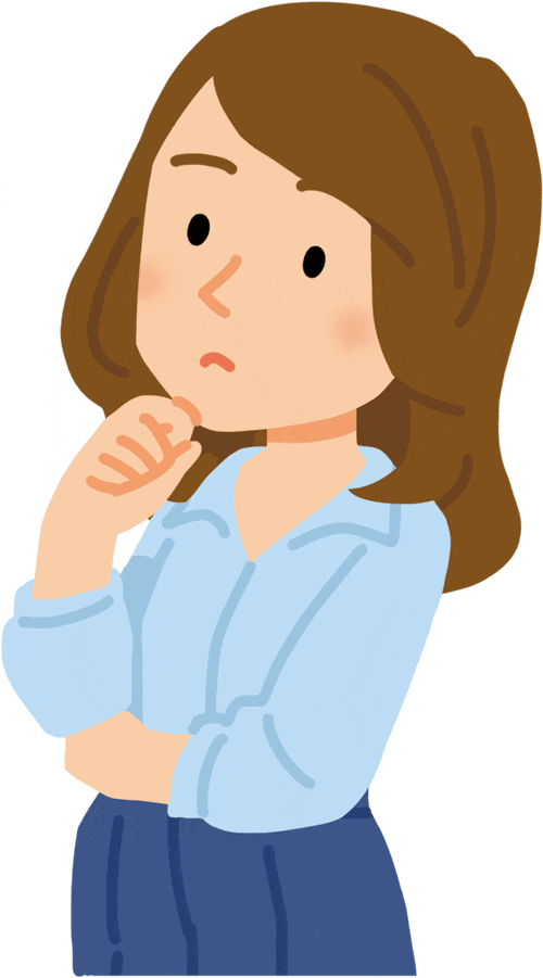 考える女性患者さんのイラスト