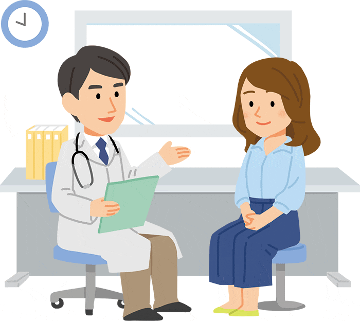 説明する医師と患者さんのイラスト