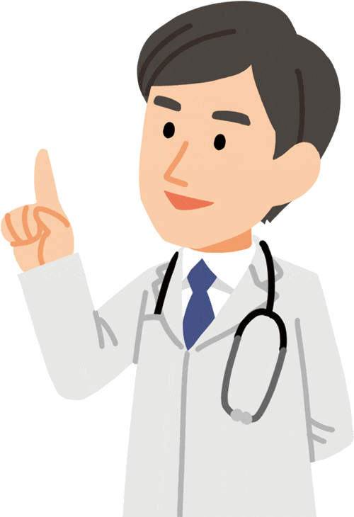 解説する医師のイラスト