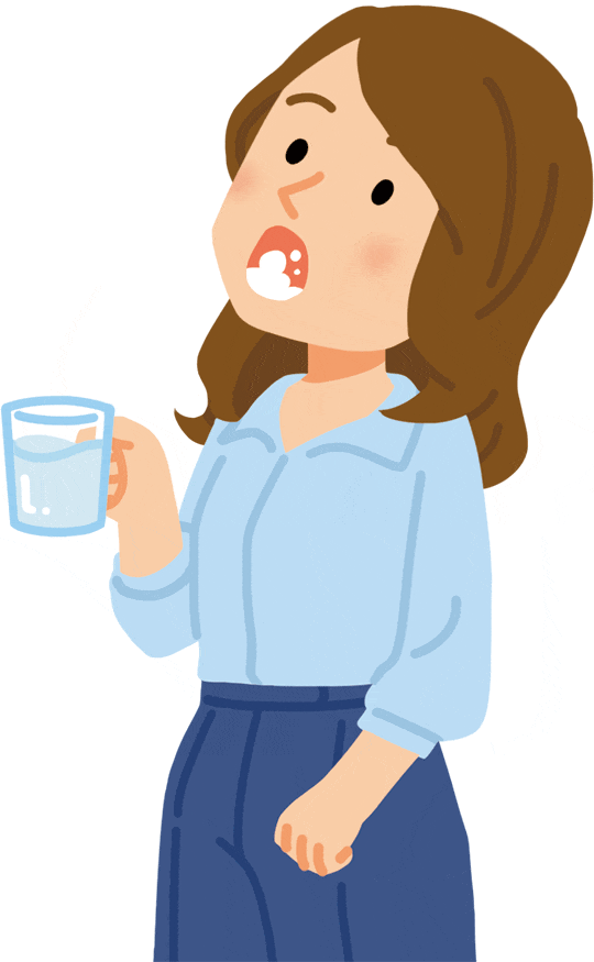 うがいをする患者さんのイラスト