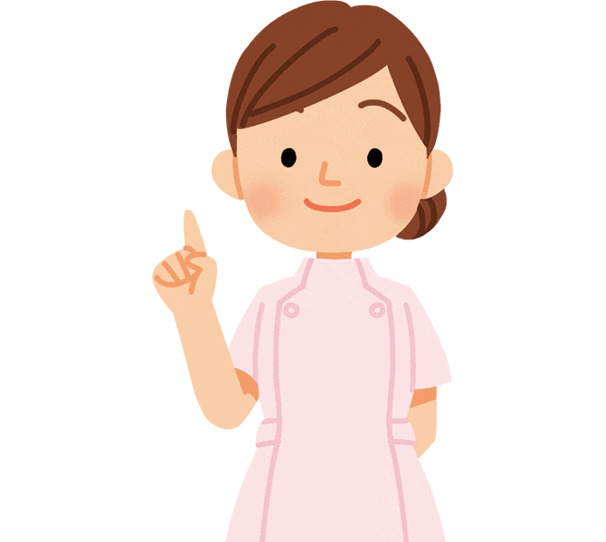 解説する看護師のイラスト