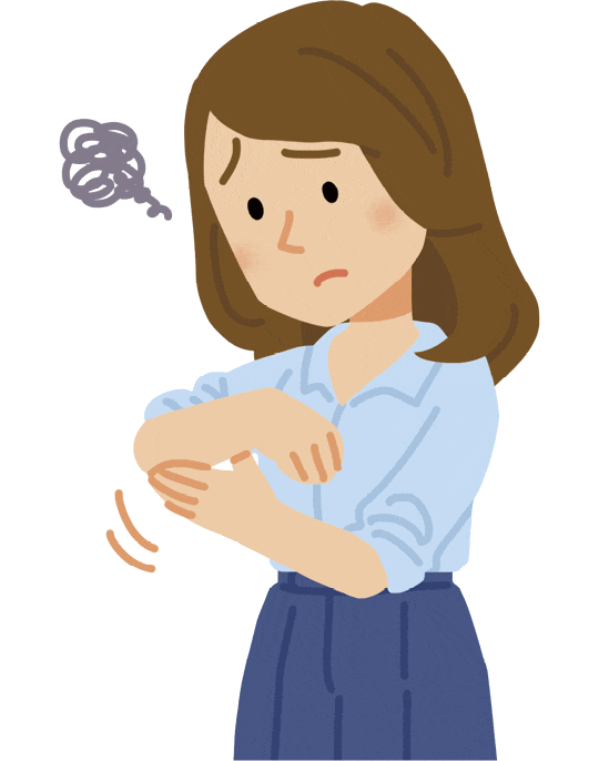摩擦などの刺激を避ける患者さんのイラスト