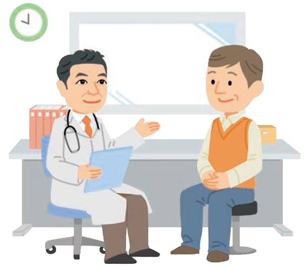 説明する医師と話を聴く患者さん