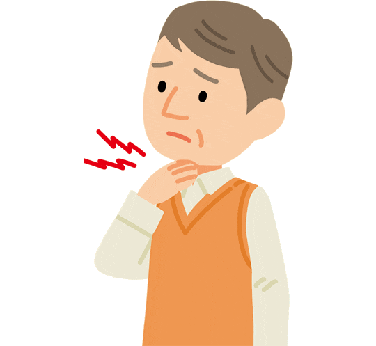 喉に違和感を感じている患者さん