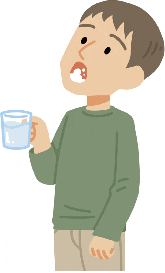 うがいをする患者さんのイラスト