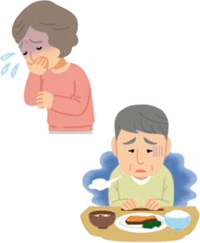 吐き気や食欲減退の症状がある患者さんのイラスト