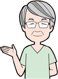 解説する手術服の医師のイラスト