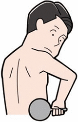 背中、おしりも鏡を使って観察しましょう。