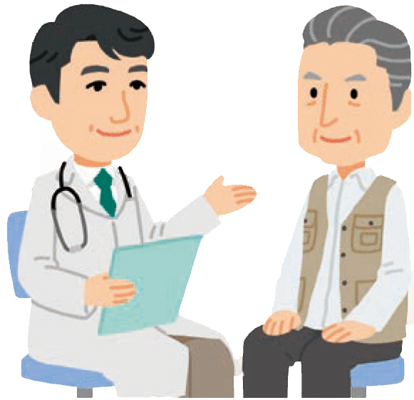 説明する医師と話を聴く患者さん