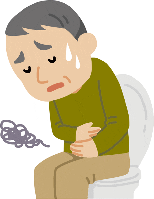下痢の症状のある患者さんのイラスト