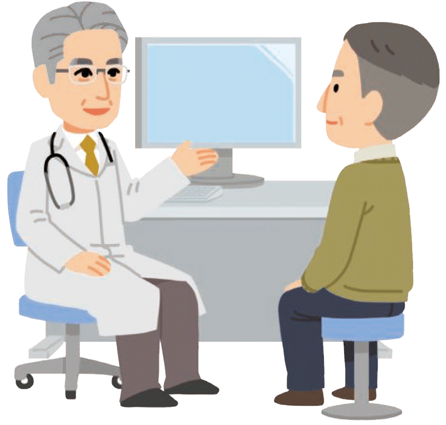 医師・看護師の話を聞く患者さん