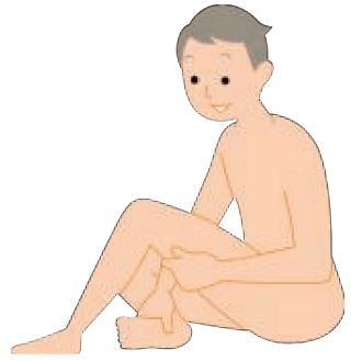 背中、おしりも鏡を使って観察しましょう。