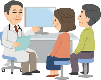 説明する医師と患者さんのイラスト