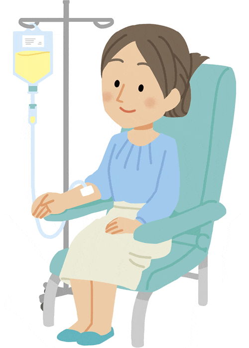 点滴をしている患者さん