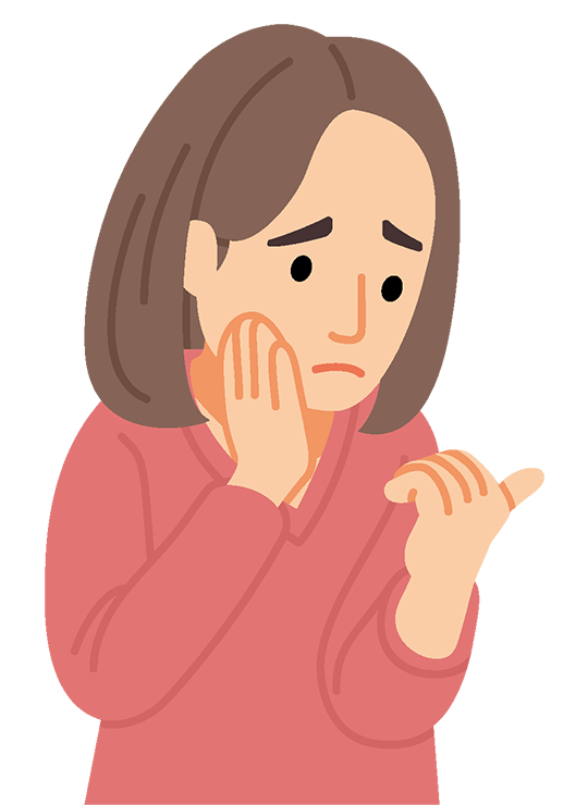 こまった女性のイラスト