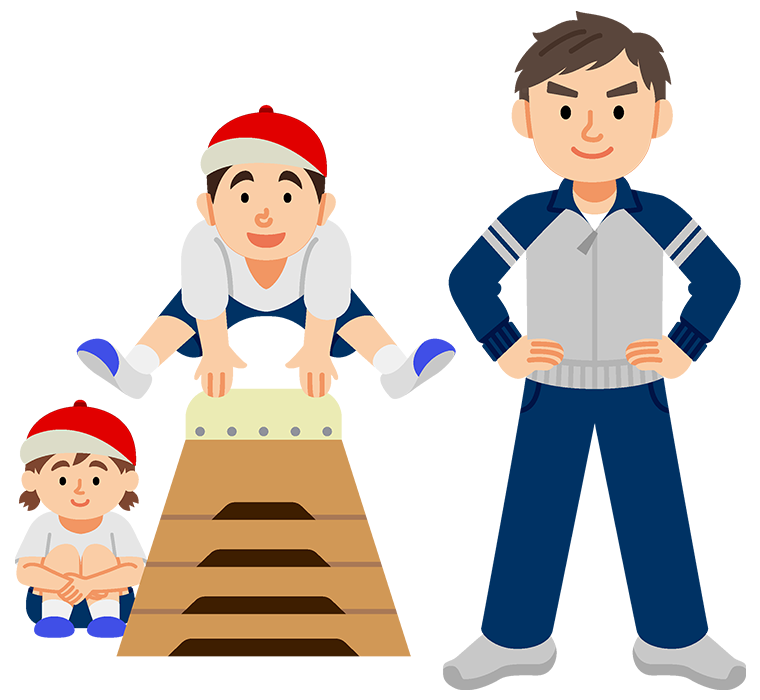 体育を教える男性のイラスト