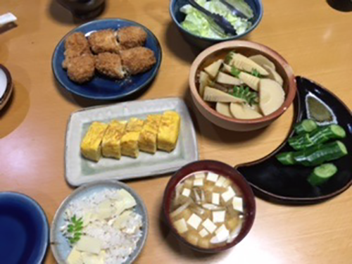 食欲がある時に自分で作った春の夕食