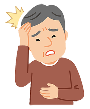 頭を抱える男性のイラスト