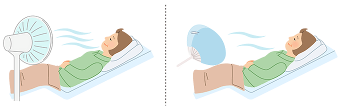 扇風機にあたる