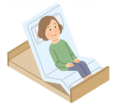 ベッドに横になる女性のイラスト