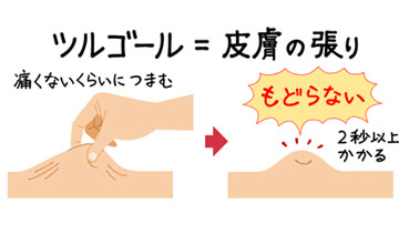 ツルゴールの低下の調べ方