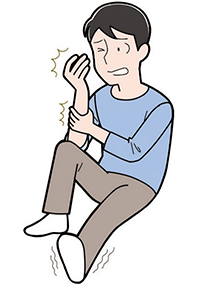 ピリピリする、やけどのように痛む、手足がしびれる