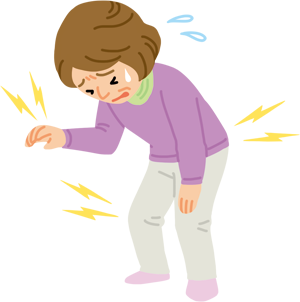 手足のしびれを感じる患者さんのイラスト