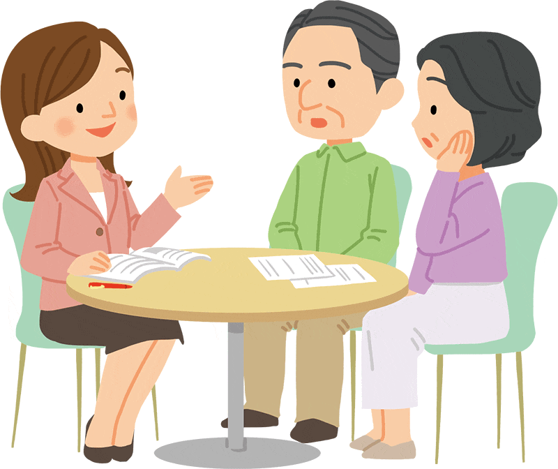 治療費の相談をする患者さんのイラスト