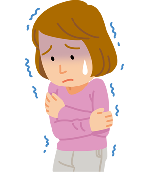 寒気がする患者さんのイラスト