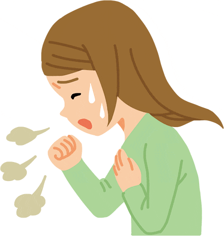 空咳をする患者さんのイラスト