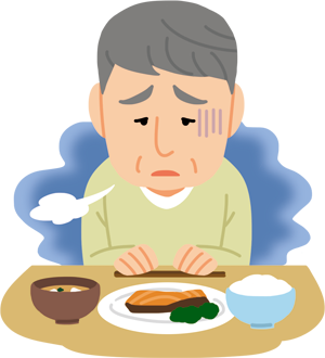 食欲不振の患者さんのイラスト