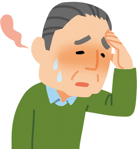 発熱している患者さんのイラスト