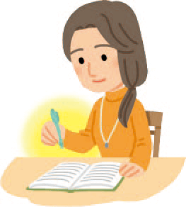 学習する患者さんのイラスト