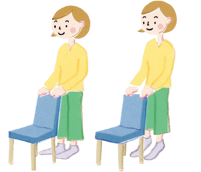 立ってかかとを上げる