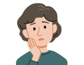 不安な表情の女性のイラスト