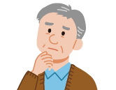 考えている表情の男性のイラスト