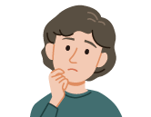 不安な表情の女性のイラスト