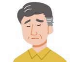 不安な表情の男性のイラスト