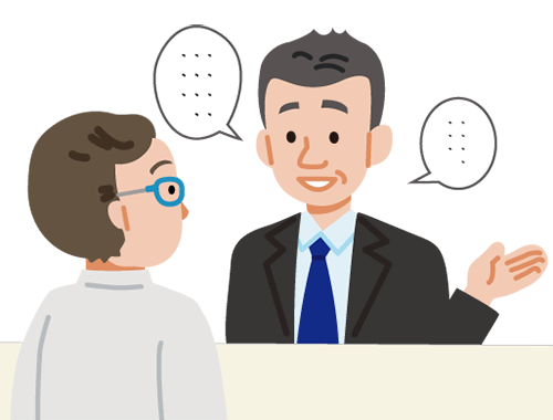 先生に積極的に質問するイラスト